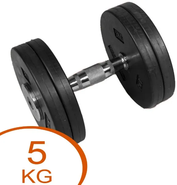 Eurosport Faste Gummi Skivehantler 5kg (1 stk.)